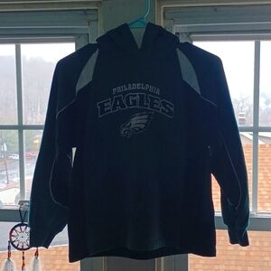Official Eagles hooded sweatshirt, size 10-12, green Eagles football team color